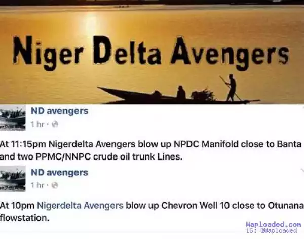 After Suspension From Twitter & Google, Niger Delta Avengers Move To Facebook, Announces Latest Act